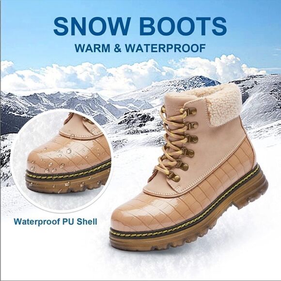 NEW Winter Warm Booties Vegan Leather - Picture 2 of 8